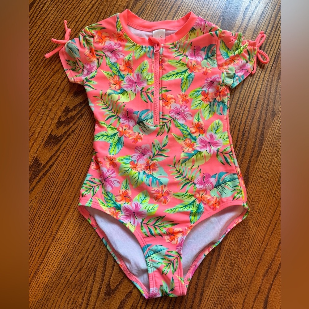 Cat & Jack / Tropical Floral Kids Swim One Piece 🌺 Small 6/7